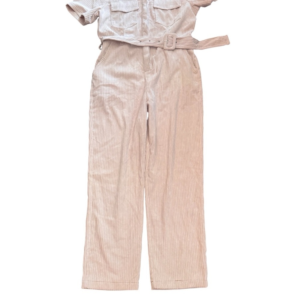 Le Lis Cream Belted Corduroy Jumpsuit, New With Tags, Size Large, Fall Outfit - Picture 2 of 11
